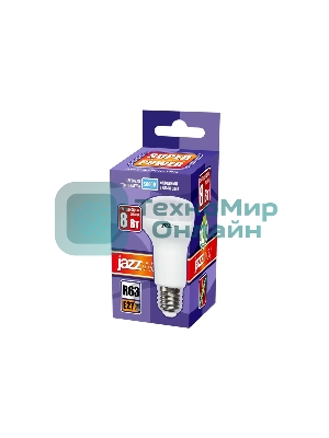 Лампа светодиодная JazzWay 1033666 PLED-SP R63 8Вт 5000К холодный белый E27 630лм 230В