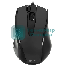 Мышь проводная A4Tech N-500F серый глянец/черный, 1200 dpi, USB, кнопки - 4