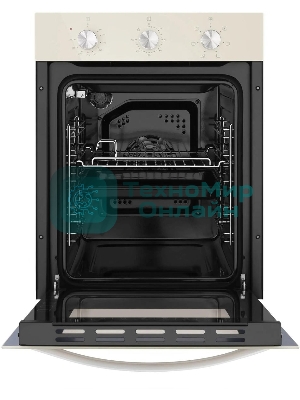 Шкаф духовой электрический Maunfeld EOEC516BG, встраиваемый, 51л, дверца с 2 стеклами, бежевый