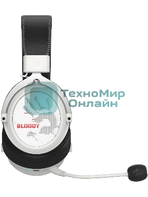Гарнитура Bloody MR590 Sports Red белый/чёрный, беспроводная + проводная, Bluetooth, до 35 ч
