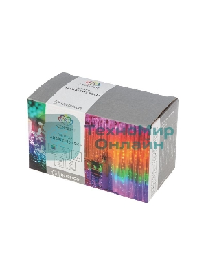 Гирлянда Neon-night светодиодный занавес из росы 3х3м 300 LED IP20 USB + пульт управления с крючками для крепления мультиколор
