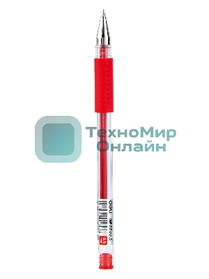 Ручка гелевая Deli Daily E6600SRed прозрачный, d=0.5мм, красные чернила, резиновая манжета
