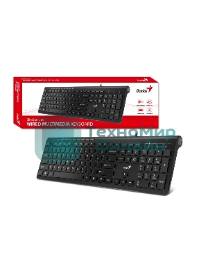 Клавиатура проводная Genius SlimStar 230II 31310048402, USB, черный