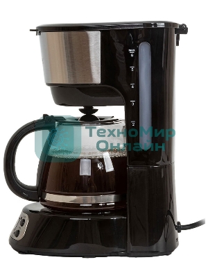 Кофеварка капельная Pioneer CM053D серебристый/черный, исп. кофе - молотый, 0.75 л, 600 Вт