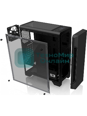 Компьютерный корпус MidiTower Zalman S3 TEMPERED GLASS WINDOW black