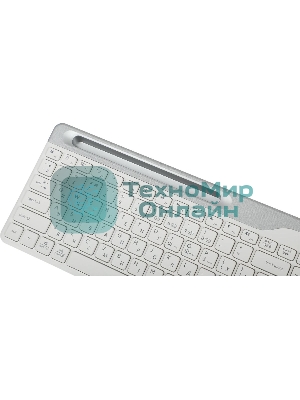 Клавиатура беспроводная A4Tech Fstyler FBK25, USB, Bluetooth/Радиоканал, белый/серый