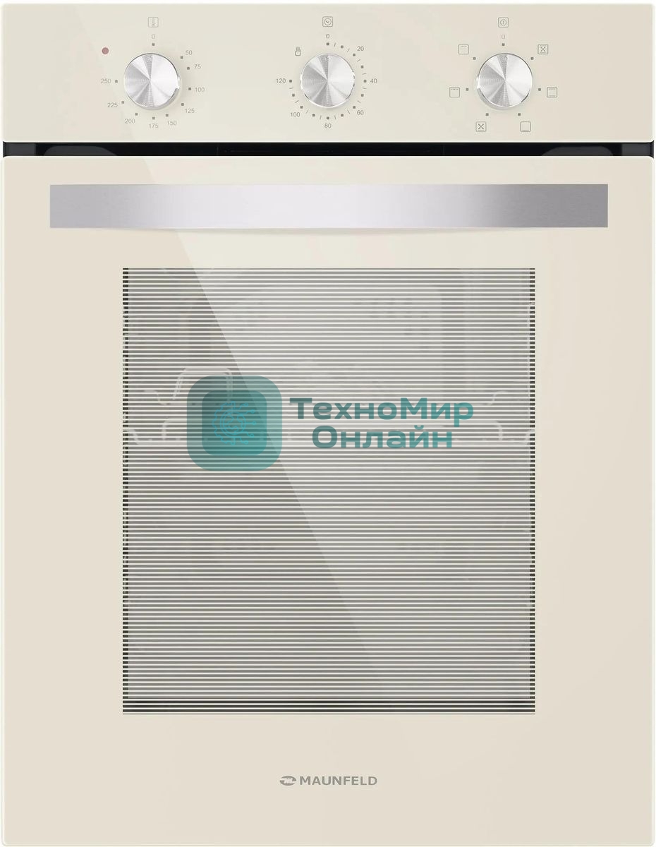 Шкаф духовой электрический Maunfeld EOEC516BG, встраиваемый, 51л, дверца с 2 стеклами, бежевый