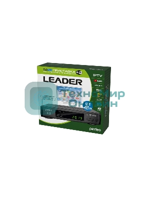 Приставка Perfeo (PF-A4412) LEADER DVB-T2/C для цифр.TV, Wi-Fi, IPTV, HDMI, 2 USB, DolbyDigital, пульт ДУ