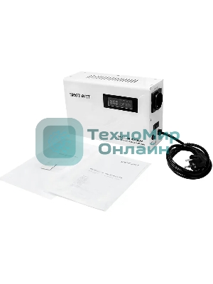Настенный стабилизатор напряжения SMARTWATT AVR SLIM 1000RW (100W - 260W, 1000VA, 1 кВт, 50 Гц, розеток - 1, LED-дисплей