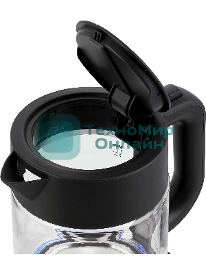 Чайник электрический Hyundai HYK-G7707 1.7л. 2200Вт графит корпус: стекло