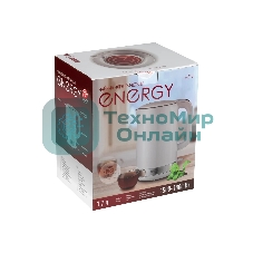 Чайник электрический Energy E-218 белый, диск 1.7 л