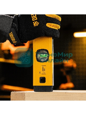 Уровень алюминиевый Denzel магнит., фрезерованный, 3 глазка (1 зеркал.), 0,5 мм/м, 600 мм