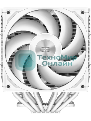 Кулер для процессора PCCooler RZ620 WH (260W, 4-pin PWM, 158мм, Al/Cu, 6x6мм, 2x120мм, 86.73CFM, 32dBA, 1800RPM, S: 1851/1700/1200/115X, AM5/AM4, белый)