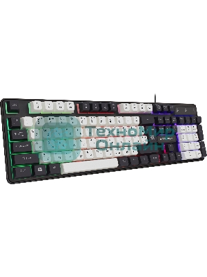 Клавиатура проводная Defender Dark Knight R GK-077, USB, черный/белый