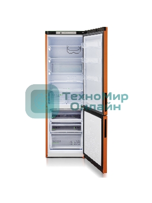 Холодильник Бирюса T6127 оранжевый двухкамерный 245/100л морозилка снизу