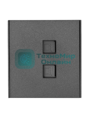 Розетка Kranz STRONG компьютерная двойная RJ45+RJ45 кат6 с/у графит