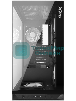 Компьютерный корпус XPG INVADER X BLACK (INVADERXMT-BKCWW) Mid-Tower Gaming ATX PC Case with Panoramic View, Tempered Glass Panels, and RGb Lighting Black