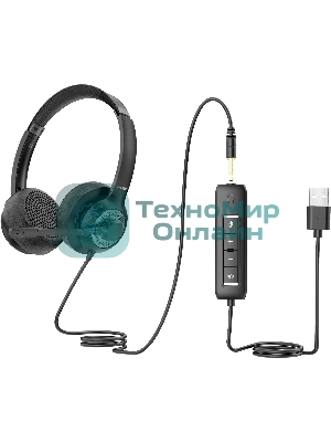 Гарнитура Acer OHW309 чёрный, проводная, USB/mini jack 3.5 мм