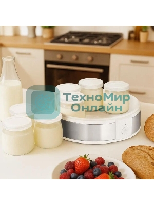 Йогуртница Kitfort КТ-6405 20Вт 7б. 180 мл упр.:механич. серебристый/белый