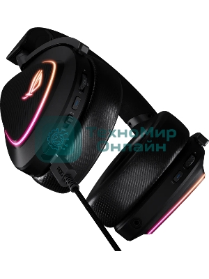 Гарнитура ASUS ROG Delta II чёрный, беспроводная + проводная, Bluetooth, подсветка