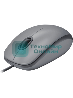 Мышь проводная Logitech M110 серый, 1000 dpi, USB, кнопки - 3