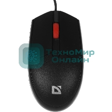 Мышь проводная Defender Delta MM-523 черный, 1000 dpi, USB, кнопки - 3