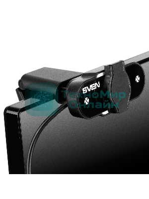 Веб-камера SVEN IC-915 1280x720, 30 кадр/с, USB Type-A, микрофон, шторка приватности, универсальное крепление