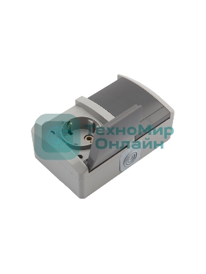 Блок из 2 розеток горизонтальный Kranz INDUSTRIAL открытой установки с заземлением, керамика, IP54 серый