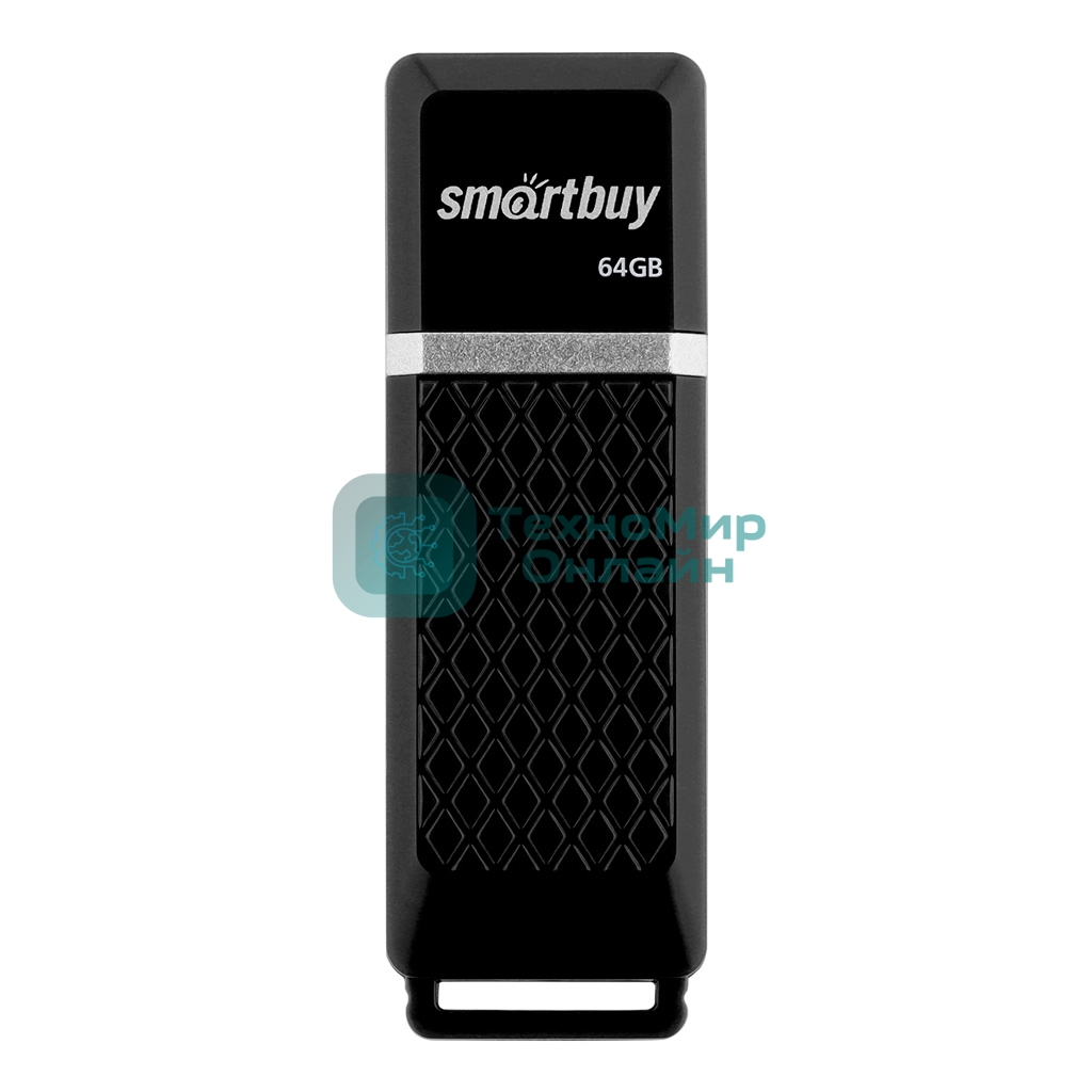 Флешка USB Smartbuy Quartz black (SB64GbQZ-K), 64Gb, USB 2.0, R/W 25/15, черный