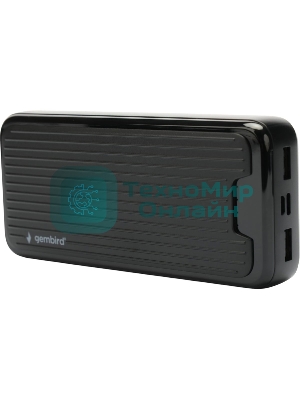 Портативный аккумулятор Gembird GPB-20, 20000мА·ч, 2A, черный