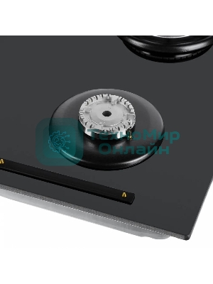 Газовая варочная панель Maunfeld EGHG.64.6CB/G, 4 конфорки, закаленное стекло, черный