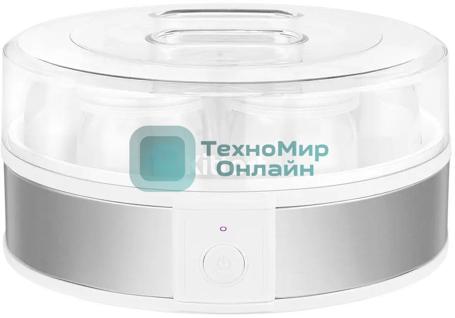 Йогуртница Kitfort КТ-6405 20Вт 7б. 180 мл упр.:механич. серебристый/белый