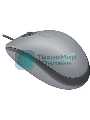 Мышь проводная Logitech M110 серый, 1000 dpi, USB, кнопки - 3