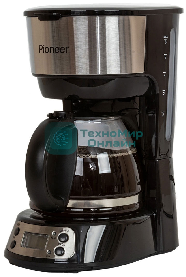 Кофеварка капельная Pioneer CM053D серебристый/черный, исп. кофе - молотый, 0.75 л, 600 Вт