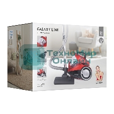 Пылесос Galaxy Line GL 6224 красный/черный, 300/2400 Вт, уборка сухая, пылесборник контейнер 2 л