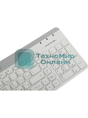 Клавиатура беспроводная A4Tech Fstyler FBK25, USB, Bluetooth/Радиоканал, белый/серый