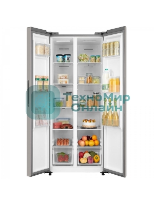 Холодильник Бирюса SBS 460 I нержавеющая сталь двухкамерный 271/189л морозилка сбоку, No Frost, Side by Side