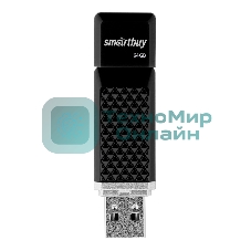 Флешка USB Smartbuy Quartz black (SB64GbQZ-K), 64Gb, USB 2.0, R/W 25/15, черный