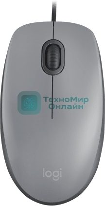 Мышь проводная Logitech M110 серый, 1000 dpi, USB, кнопки - 3