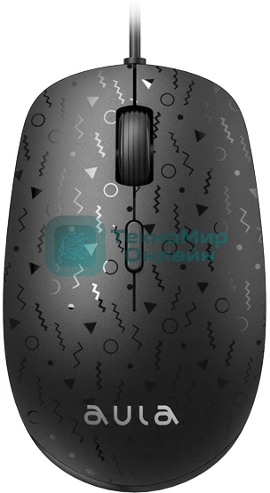 Мышь проводная AULA AM106 черный, 2000 dpi, USB, кнопки - 4