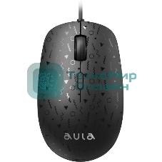 Мышь проводная AULA AM106 черный, 2000 dpi, USB, кнопки - 4