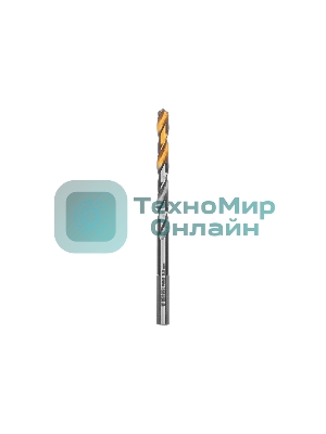 Сверло спиральное по металлу Denzel 5,5 x 93мм, Р6М5, Golden Tip