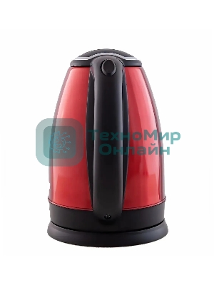 Чайник Centek CT-1068 RED (красный) металл 2л, 2000W, хромированная вставка на крышке