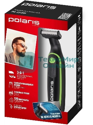 Машинка для стрижки Polaris PHC 0303RB черный/лайм 240Вт