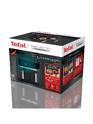 Аэрогриль Tefal Dual Easy Fry Flex EY9228E0 черный, 2700 Вт, 9 л, сенсор, 6 программ