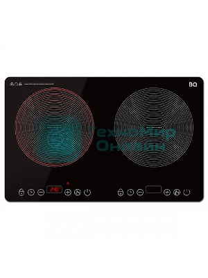Индукционная плитка BQ HP105W Black-Silver, Мощность 3500 Вт (2000 Вт левая конфорка + 1500 Вт правая конфорка)