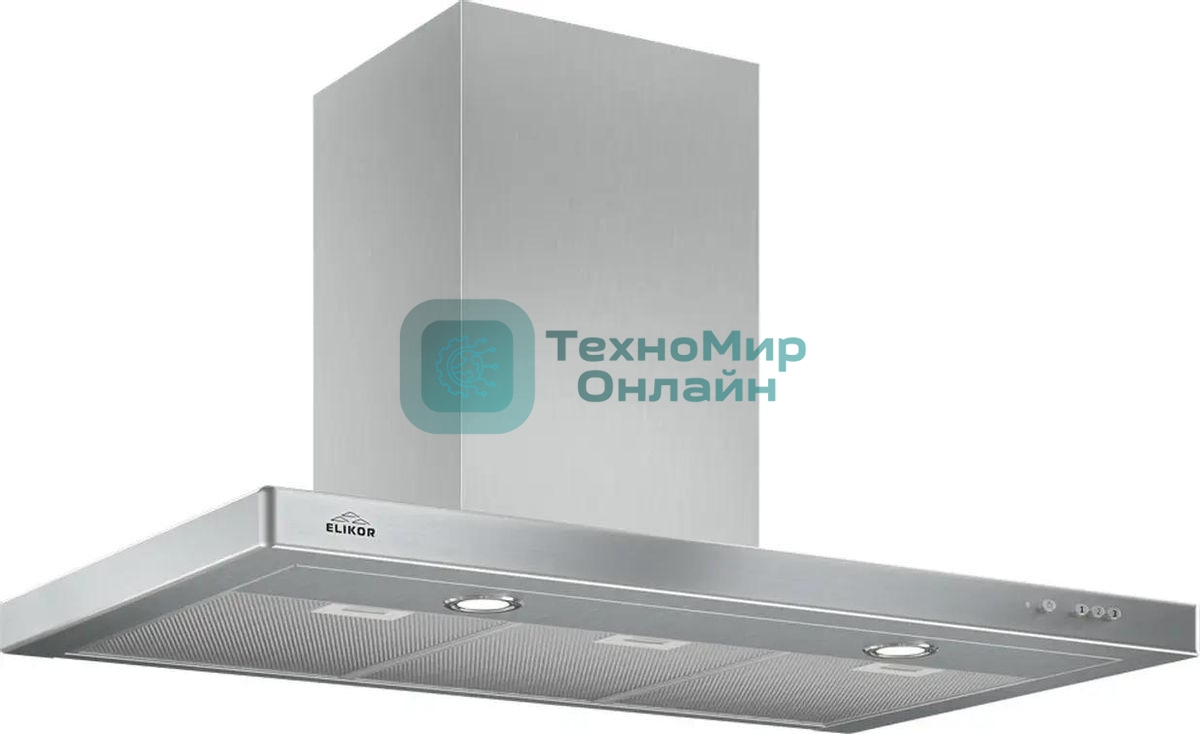 Вытяжка каминная Elikor Квадра 90Н-650-К3Д серебристый, 90 см, 650 куб. м/ч, 56 дБ