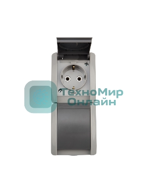 Блок из 2 розеток вертикальный Kranz INDUSTRIAL открытой установки с заземлением, IP54 серый