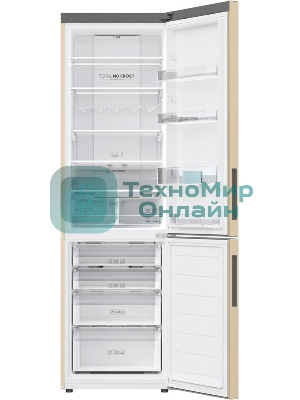 Холодильник Haier C2F637CGGU1 золотистый, двухкамерный, 278/108л, морозилка снизу, No Frost