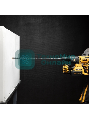 Бур по бетону Denzel двойная спираль, Cobalt W-tip, 20x600 мм, SDS PLUS